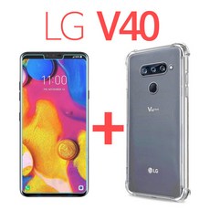 스톤스틸 LG V40 풀커버 우레탄 방탄필름 + 투명 범퍼 케이스, 1세트