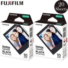 후지필름 인스탁스 스퀘어 필름 하이브리드 즉석 카메라 및 공유 SP-3 화이트 레인보우 B & W 엣지 인화지 후지 인스탁스 SQ6 SQ10 SQ20, 1) 20 SQ Black, 1개
