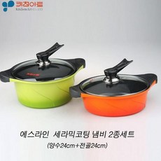 도리파이 키친아트 에스라인 세라믹코팅 냄비 2종 양24 전24 냄비세트, 해당상품