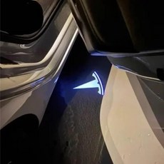 테슬라 모델 3 Y S X 문짝 퍼들 라이트 프로젝션 선명한 밝은 엠블럼 이미지 환영 LED 램프 로고 전구 액세서리, [02] Logo B, [01] 2PCS, 1개