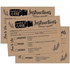 25 4x6 촌스러운 에센셜 오일 레시피 카드 블랭크 DIY 아로마 테라피 레시피 노트북 저널 오퍼레이터 또는 북초급 뷰티 테라, 단일옵션