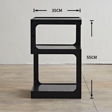 현대적 사이드테이블 거실 쇼파 커피 매거진 협탁 침대 이동식 간이 원목 테이블 인테리어, B 35cm 블랙
