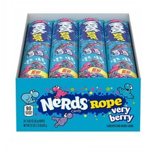너드 Nerds Rope Very Berry gummy Candy 로프 베리베리 구미 츄잉 캔디 간식 사무실 0.92oz(26g) 24팩, 26g, 24개