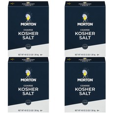 Morton Kosher Salt 모튼 코셔 굵은 소금 3파운드(1.36kg) 4개, 1.36kg