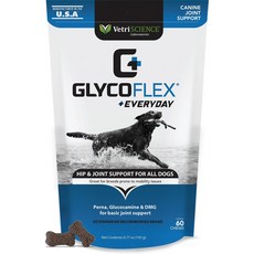 VetriScience GlycoFlex Everyday Chews Joint Supplement for Dogs 60 count, 1개 - 글라이코플렉스