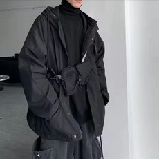 가을 겨울 암흑 계 ins 작업복 솜옷 재킷 남녀 헐렁 한 후드 두 꺼 운 돌격 솜옷 코트