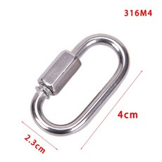 캠핑 Carabiner 스테인레스 스틸 체인 빠른 링크 해양 타원형 스레드 Carabiner 체인 커넥터 키 체인 버클 잠금, 비