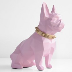 행복저금통 초대형 금고 특이한 대형 지폐 저금통 French bulldog coin bank box piggy bank figurine home decorations coin, 분홍색, 1개