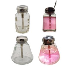 Royalways 2pcs 유리 액체 알코올 프레스 펌프 병 메이크업 리무버 디스펜서 3 / 6oz, 설명한대로, 명확한