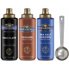 Ghirardelli Chocolate Caramel Sea Salt Caramel 기라델리 초콜릿 & 카라멜 & 씨솔트카라멜소스+계량스푼세트 50oz(1.41kg), 1개