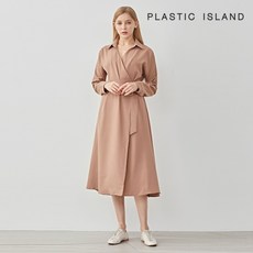 플라스틱아일랜드 브이넥 사선 허리벨트 랩 롱원피스 (PLEWO231)