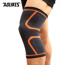 한쪽 무릎보호대 쿠션AOLIKES 1PCS 체육관 무릎 패드 스포츠 휘트니스 Kneepad 탄성 받침대 지원 장비 슬개, 14 Type C-Orange_02 L, 1개