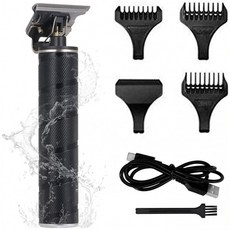 [독일 직배송] 헤어 커팅 머신 안셀프 헤어 커터 세트 남성 충전식 방수 전기 USB 헤어 커터 용 가정용 및 미용사 (블랙), 단일옵션