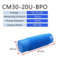 PARMA M30 플라스틱 정전 용량 근접 센서 스위치 시리즈 감지 거리 20mm 30mm, [04] CM30-20U-BPO