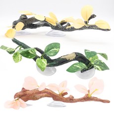 인조 나뭇가지 큐방 흡착식 초록 노랑 분홍 파충류 사육장 인조식물, 1개