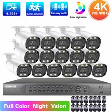 H.265 16CH POE NVR 키트 4K CCTV 보안 시스템, 없다, 유럽 연합 플러그, 16채널 NVR 16개 캠, 1개