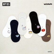 BT21 미니니 페이크 삭스 안벗겨지는 덧신 국내 생산 특허 양말 7켤레 세트