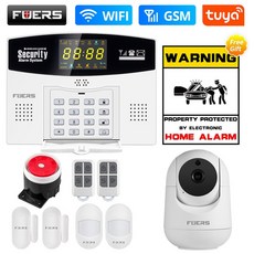 자동차원격시동 매직카경보기 이지카 자동자 시동경보기 Fuers 투야 스마트 와이파이 4G GSM 경보 시스템 도난 무선 유선 영역 링크 알렉사 구글 모션 센서 IP 카메라 433, 15.W210 Alarm Kit 3 AU 플러그