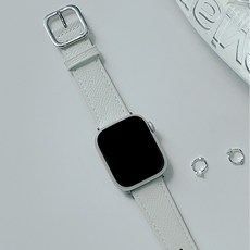 우먼스9999 애플워치 7 SE 6 3 호환 가능 어반 레더 스트랩, 화이트 38/40/41mm