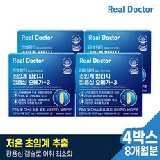 리얼닥터 초임계 알티지 장용성 오메가3 60캡슐 / 저온 초임계 추출 혈행개선 눈건강에 도움 뼈건강에 도움 비타민E 비타민D, 60정, 4개