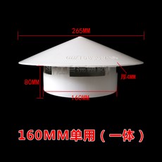 직구팡팡월드 멀티 실용적 지붕 비닐 플라스틱 PVC 통함 파이프캡 배기 입, 국표 일체 160 화이바