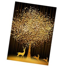 MJS 보석십자수 50 x 40 cm 캔버스형 세트 DIY MH6, 황금재물나무와 노루