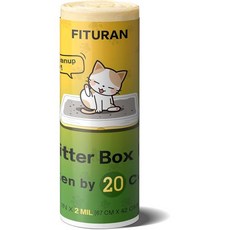 Fituran 고양이 화장실 라이너 쓰레기통 울트라 두께 26 x 16인치 헤비 듀티 드로스트링 백 20개 리터 로봇 3 4과 되는 ，. Q1638200, 1개