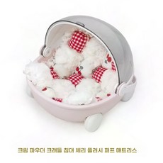 10cm 20cm 무독성 아이돌 인형 연예인 솜인형 솜깅이 가구 소품 이불 침대 요람 가방, 한 사이즈, 핑크침대+체리플러시퍼프침구 - 10cm인형침대