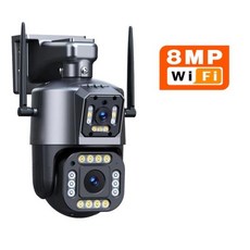 듀얼 스크린 자동 추적 컬러 나이트 비전 8MP HD PTZ 와이파이 카메라 야외 4MP 보안 IP CCTV 감시 IPC360, 3.8MP No Card - AU 플러그