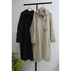 담벼락 간절기 스트링 롱 바람막이 점퍼 자켓 아우터