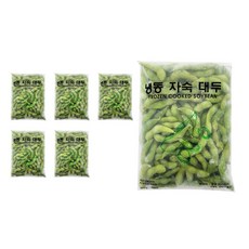 냉동 자숙 대두 콩 450g 껍질콩 잡곡 농산물 풋콩 에다마메 완두콩 주전부리 안주용, 6개
