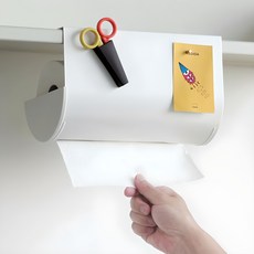 靜音磁鐵架彩色架鋼廚房毛巾架, 白色, 1個