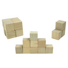 No40/원목 쌓기나무 세트 1인용 2cm 20개 입체도형, 1개