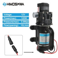 워터펌프 다이어프램 펌프 전기 12 v 24 v 120 w 10/min 물 필름 고압 블랙 마이크로 워터 펌프 농업 정원, 1개