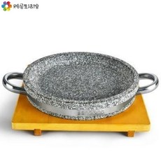 돌솥 원형 구이판 판그릴 플랫, 기본, T02-26*4CM얕은 구이판+카보나이징 나무판
