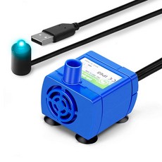 미니 DIY 저소음 모터 펌프 액세서리 DR-DC160 5V DC USB 워터 1.5W IP68 애완 동물 고양이 물 디스펜서, [01] with LED, 1개