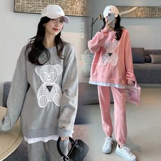임부복 가을스타일 상의 외출 샤스타일 2022 인싸템 캐쥬얼 가을옷, 1개, 핑크 상의
