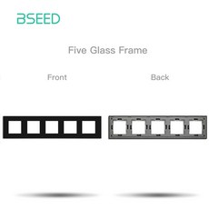 BSEED 전용 유리 프레임 패널 싱글 더블 벽 소켓 트리플 4 DIY 부품 금속 화이트 블랙 골든, 1개