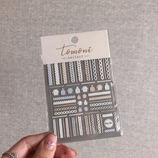 키치 니트 네일 엠보싱 스티커