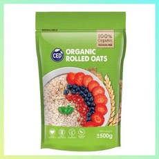 핀란드 CED 오가닉 롤드 오트밀 Organic Rolled Oats 450g, 1개 - 오가닉스오트밀