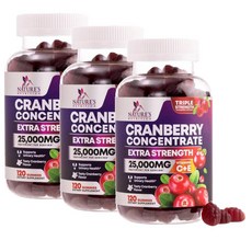 네이쳐뉴트리션 크랜베리 비타민C 25000mg 구미 Nature's Nutrition Cranberry, 3개, 120정