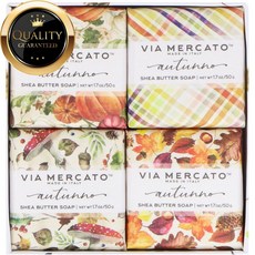 유러피안 솝스 비아 메르카토 Autumno 시어 버터 솝 셋 4 솝 50g Each, 수량: 1　　　　　(상품코드261p)
