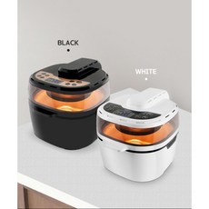 Magic Chef 듀얼쿨 투명유리창 조리과정확인가능한 10L 대용량 에어프라이어 블랙/화이트, 블랙