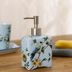 세라믹 로션 펌프병 빈 200ml 럭셔리 손 소독제 샴푸 샤워 젤 욕실 용기 1 개 2, 1pcs, 385ml 9
