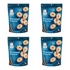 거버 Gerber Arrowroot Cookies Pouch 5.5 Oz 애로우루트 비스킷 쿠키 파우치 155g 4팩 1세트, 1개, 과자