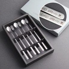 하나님은 사랑이시라 롱스푼롱포크 6P 말씀수저 기념품 답례품 머들러 교회 구절, 인쇄 안함, 1세트, 그린