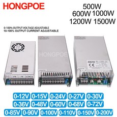 조정 가능한 500W 600W 1000W 1200W 1500W 전원 공급 장치 0-12V 15V 24V 36V 48V 60V 72V 85V 90V 110V 150V 200V 11, 120) 0-150VDC - 1500W - 220V, 1개