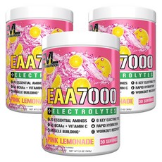 EVLUTIONNUTRITION EAA7000 + 전해질 핑크 레모네이드, 3개, 369g