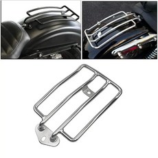 할리 스포츠스터 XL 883 1200 XL883 XL1200 2004 2012 수하물 캐리어 오토바이 레이더 크롬 수하물 랙 지원 선반, 1)Black