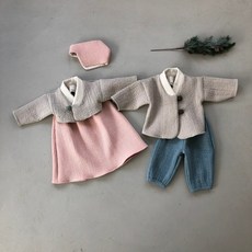 오트밀 설한복세트 XS~XL 2컬러 복주머니 사은품 증정